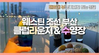 미친 사육 코스의 웨스틴 조선 부산 라운지 구경 가실래요? 수영장 피트니스 라운지 창가 자리 앉는 법까지 채니투어