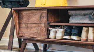 Modern Entryway Shoe Bench w/ 3D Carved Drawers || How To Build