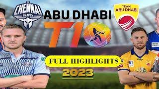 The Chennai braves vs Team Abu Dhabi T10 Match 4 Highlights 2023