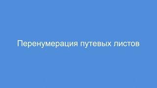 Обработка Перенумерация путевых листов