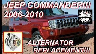 2006-2010 Jeep Commander Alternator Replacement & Installation 3.7L V6 How To Change The Alternator