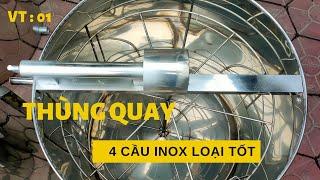 Thùng Quay Mật Ong 4 Cầu Inox Không Phải Đảo Cầu Ong