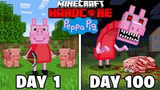 I Survived 100 DAYS as PEPPA PIG in Hardcore Minecraft