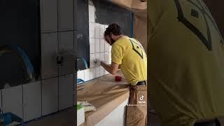 Subway tile backsplash in a white kitchen! #tiles