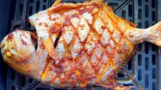 EASY AIR FRYER WHOLE FISH RECIPE I How to cook Pompano fish in air fryer
