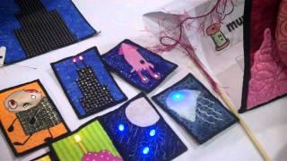 Cheryl Sleboda with her LED quilts.MP4