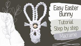 DIY macrame BUNNY tutorial, EASY EASTER BUNNY, EASTER decorations, easter macrame for BEGINNERS