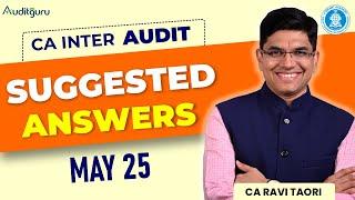 CA Inter Audit May 25 Suggested Answers | CA Ravi Taori | Vsmart Academy