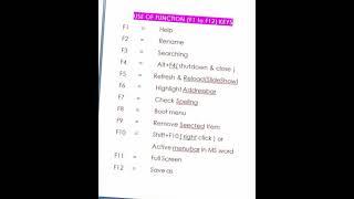 Function key of computer ।। #computerfunctionkeys #keyboardshortcutkeys #ask4help#functionkey