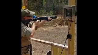 Paul shooting a Remington Tac 13 on the clays course.