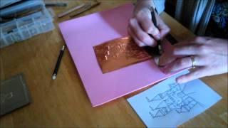 Metal Embossing by Hand: Castle Image in Aluminum for Sign or Card Making for beginners