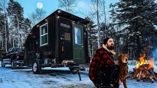 SURVIVING -29ºF in our Tiny Cabin on Wheels (INSANE COLD)