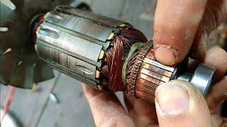 Armature rewinding  tip - sparking solution - like a pro
