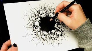 Optical Illusion (literature subject)- How To Draw An Optical Illusion CRACK in paper