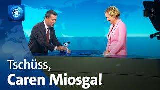 tagesthemen-Abschied von Caren Miosga | Beifall, Tränen und ein Snoopy