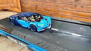 Lego Bugatti Race In GYM! Lego Car Drag On Treadmill