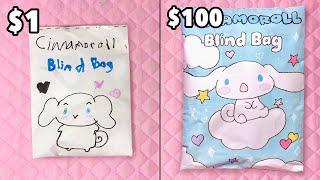 $1 VS $100 BLIND BAG! 🩵 cinnamoroll edition | ASMR | tutorial | applefrog