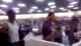 Cat fight in Blockbuster Video