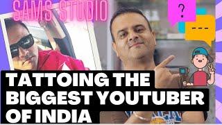 Tattooing the biggest YouTuber of India @TheUK07Rider