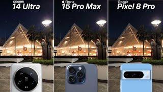 Xiaomi 14 Ultra VS iPhone 15 Pro Max VS Google Pixel 8 Pro Camera Test Comparison