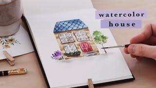 How To Paint a House w/ Watercolor | Sweet & Simple!