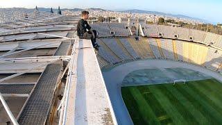 How We SNUCK into Barcelona’s Olympic Stadium  (police close-call)