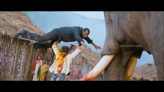 Angry Elephant Awaken Yash to Beat Rowdies - Best Scenes From Gajakesari Kannada Movie