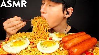 ASMR SPICY INDOMIE MI GORENG & SAUSAGE MUKBANG (No Talking) COOKING & EATING SOUNDS | Zach Choi ASMR