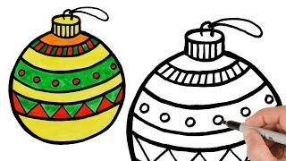 How to Draw Christmas Ornament | Super Easy Step-by-Step Tutorial!