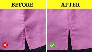 How to sew side slits in dress