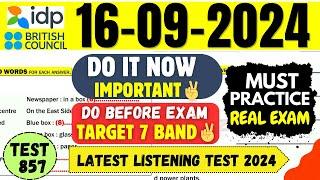 IELTS Listening Practice Test 2024 with Answers | 16.09.2024 | Test No - 858