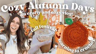 Cozy Fall Vlog: Crochet with Me, Fall Festival Fun & Movie Night In 