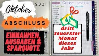 Abschluss Oktober I Einnahmen, Ausgaben & Sparquote I Meine echten Zahlen