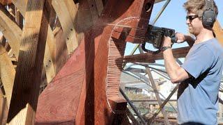 Cutting for Propeller / Boring for Prop-Tube ( Wooden Boat Rebuild / EP80)