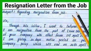 Resignation from the Job | How to write Resignation letter | Write Resignation letter in English