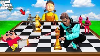 Franklin & Shinchan Playing Chess With Squid Game Doll | Squid Game In GTA 5