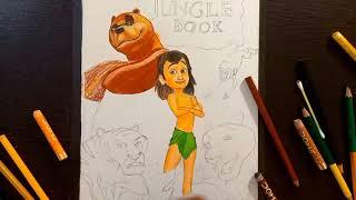 Mogli The jungle book cartoon drawing/ jungle book / mogli drawing step by step