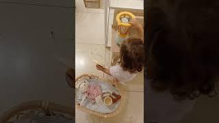 Baby Preparing a Shake for her Doll!!#babyplaytime #shorts #babyplayingwithtoys #babyplaying