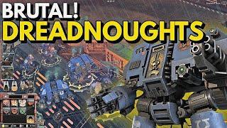 Ultramarines Dreadnoughts Vs Orks Onslaught! WARHAMMER 40K Dawn of War 3