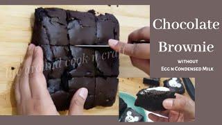 Chocolate Brownie | Brownie without Egg and Condensed Milk | Fudge Brownie recipe