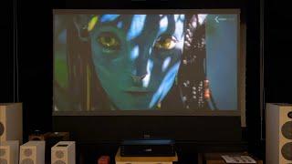 Element5 Projector Testing VAVA Chroma UST Projector, Avatar II trailer, 100" ALR Screen, Light On