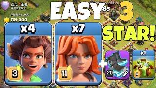 4 x Root Riders + 7 x Valkyrie = Easy 3 star ground attack strategy Th17! (Clash of clans)