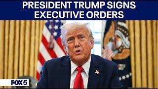 President Donald Trump signs Executive Order pausing tariffs on USMCA-compliant imports