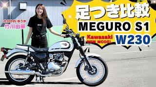 カワサキ「W230」「 MEGURO S1」足つき比較インプレ!250ccレトロスポーツ遂に発売！エンジン音も！2024年11月20日発売 Kawasaki【4K画質】