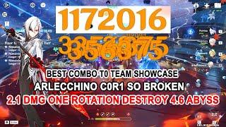 Arlecchino C0R1 So Broken : 2.1M DMG One Rotation Destroy 4.6 Abyss - Best Combo T0 Team Showcase