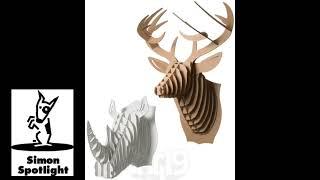 Cardboard Safari Animals Wall Trophies