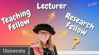 CAREERS AT A UNIVERSITY | Lecturer, Teaching Fellow, Research Fellow, Professor?! Which pathway?