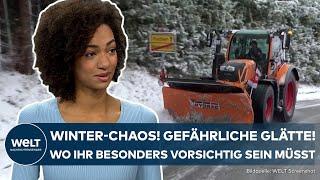 WINTERCHAOS IN DEUTSCHLAND: Gefährliche Glätte und starker Schneefall! Das Wetter