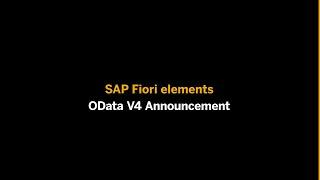 SAP Fiori elements: OData V4 Announcement