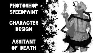 Photoshop speed paint character design session - assistant of death